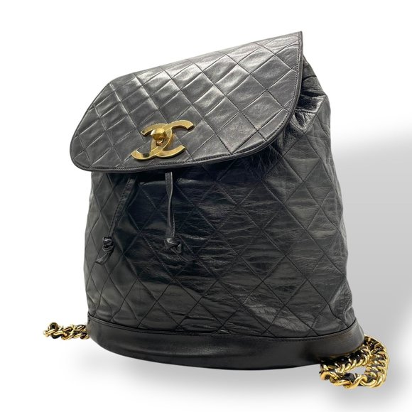 CHANEL Matelasse Backpack with Coco Mark, Turnlock, and Chain Shoulder Bag in Bl - Picture 1 of 10